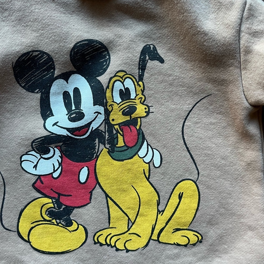 Baby Disney Junior Sweatshirt Beige Mickey Mouse 12M Button Walt Goofy Cartoon - Picture 7 of 10